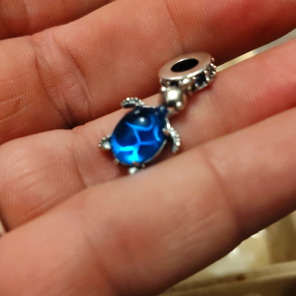 Glass turtle charm